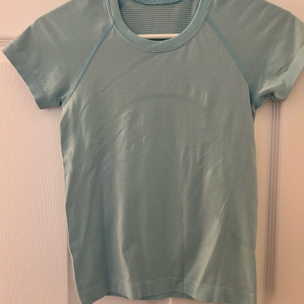 Lululemon Athletica light blue Short Sleeve Top